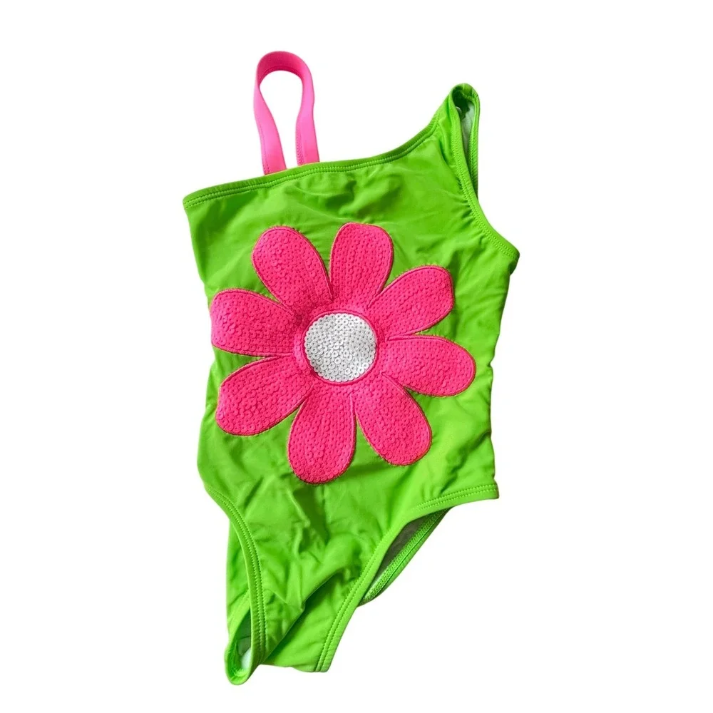 Flapdoodles Girls Swimsuit Size 4 Lot 2 One Piece Icecream‎ Flower Lined EUC